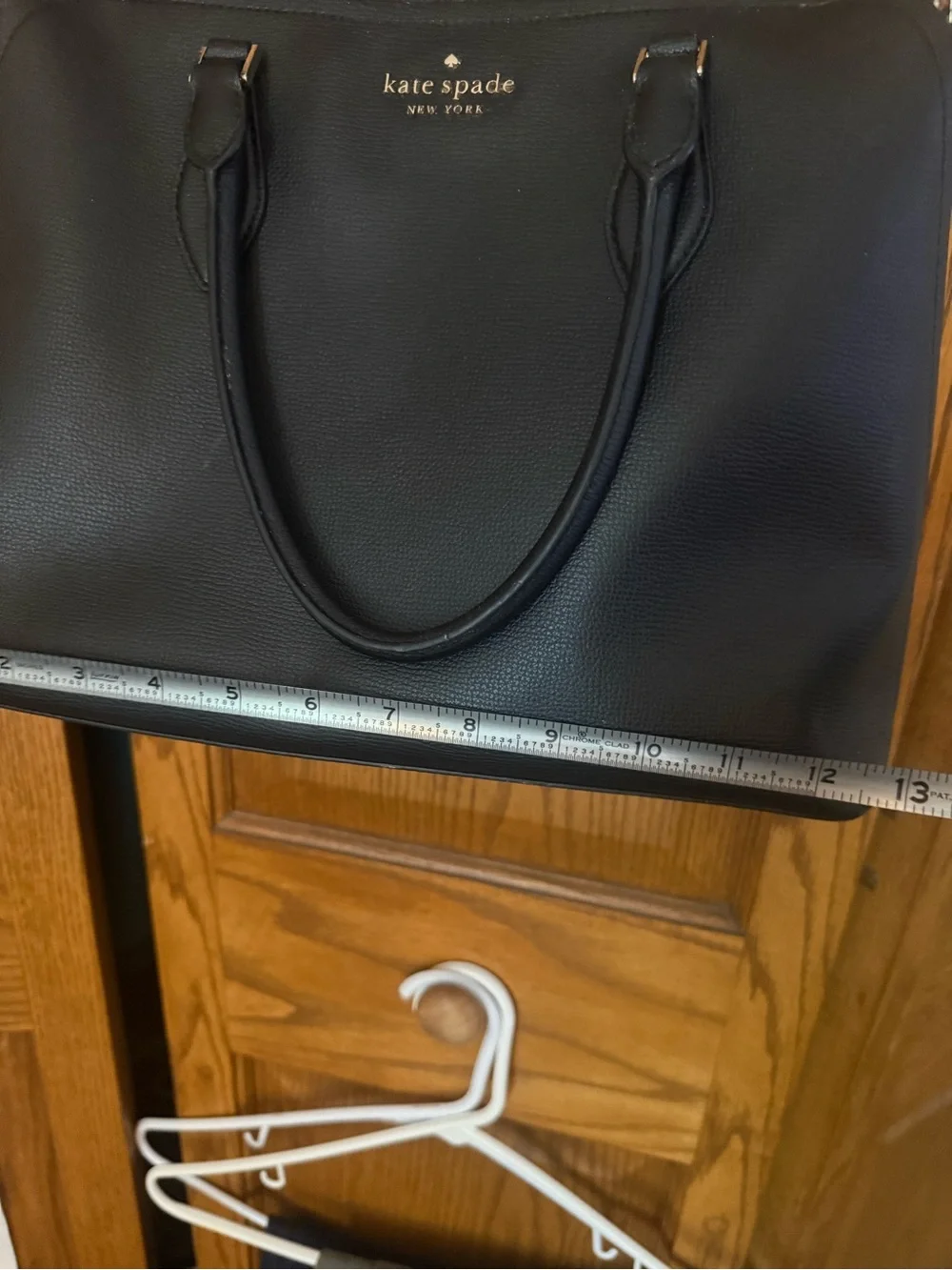 kate spade black leather shoulder satchel with adjustable strap